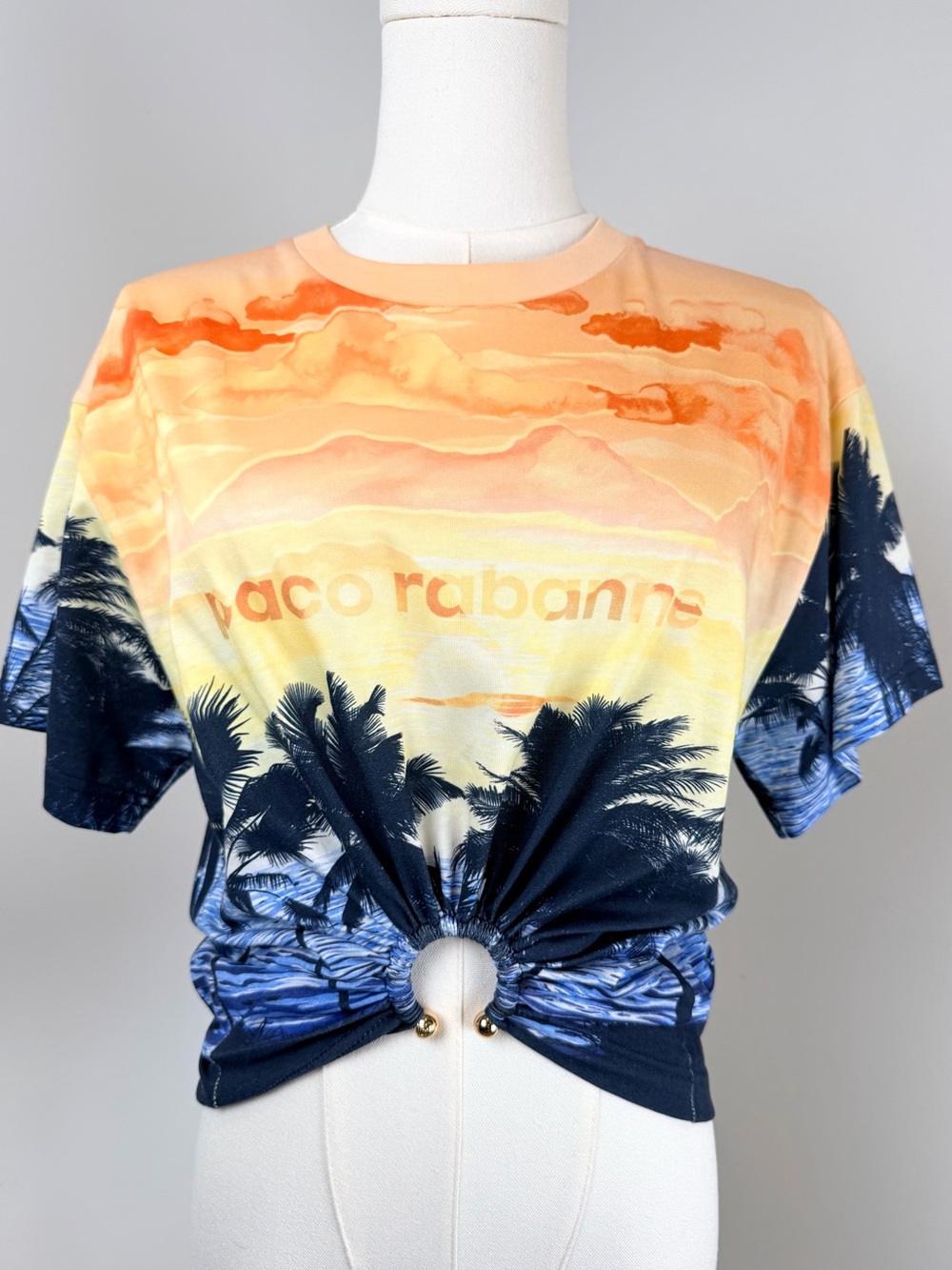 Paco Rabanne Endless Sunshine Palm Piercing T-Shirt Yellow, Orange, Blue Medium